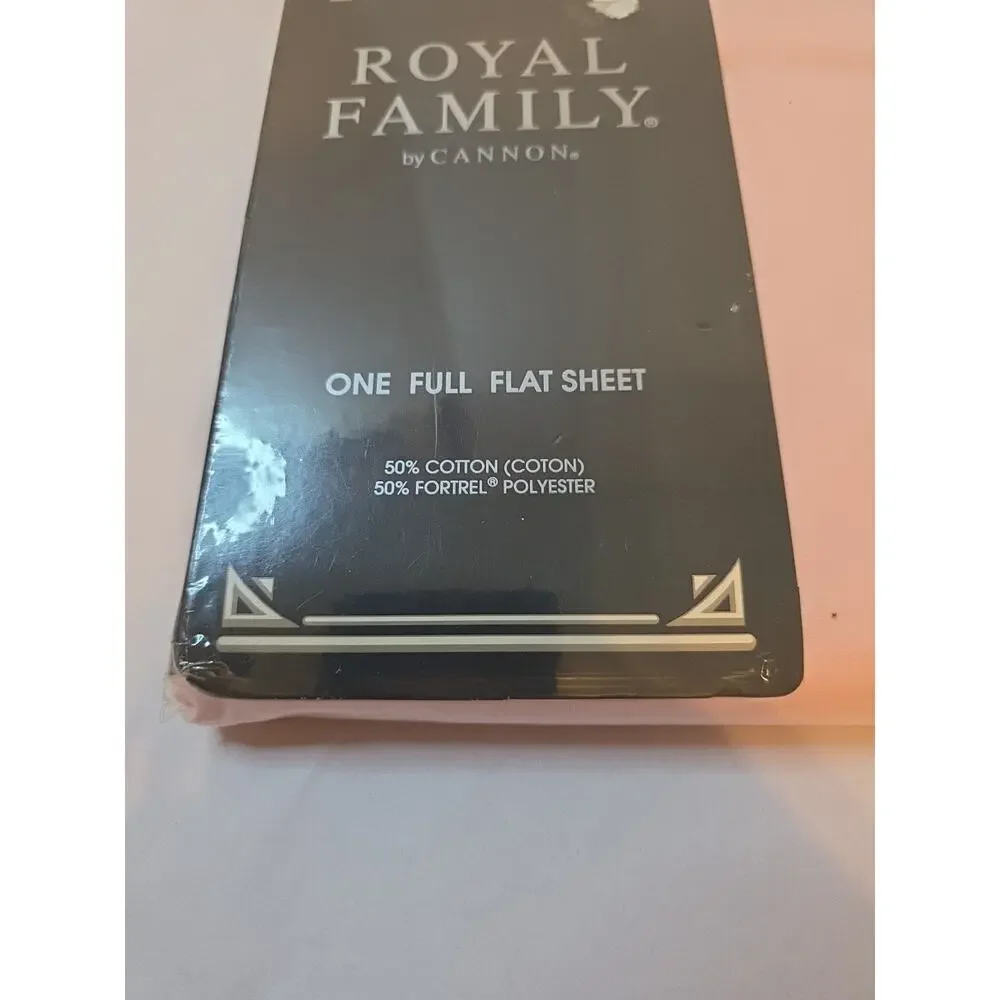 Vintage Cannon Royal Family FULL FLAT SHEET Limoge Sequences ii Pink NOS
